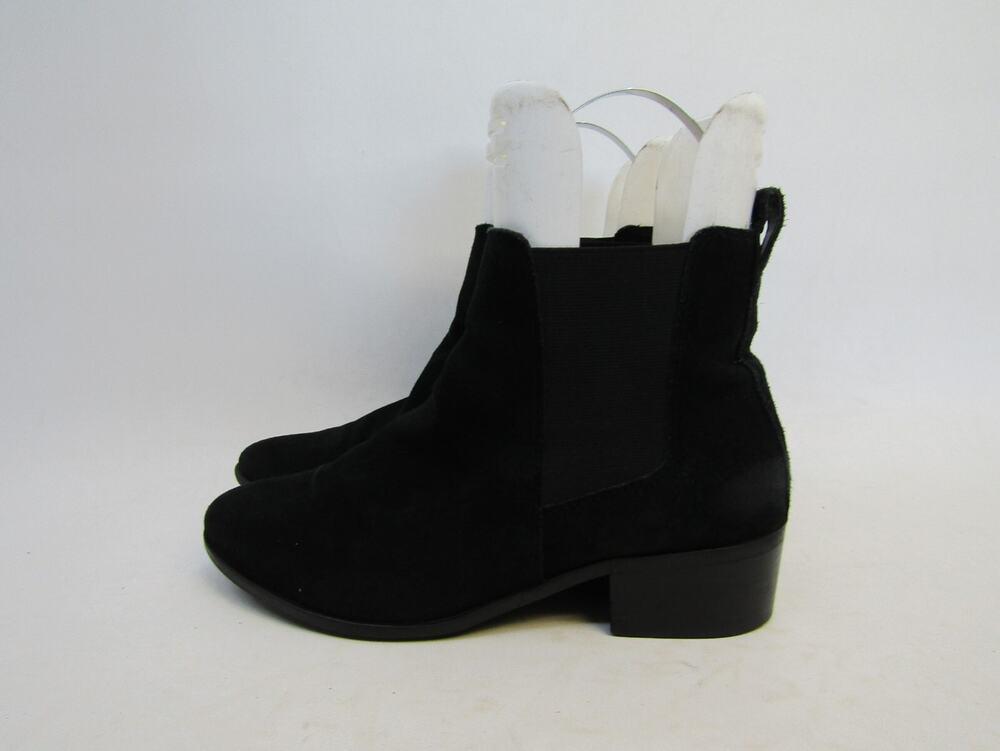 Steve Madden Womens Sie 8 M Black Suede Chelsea Ankle Fashion Boots